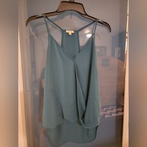 Small high-low teal camisole top